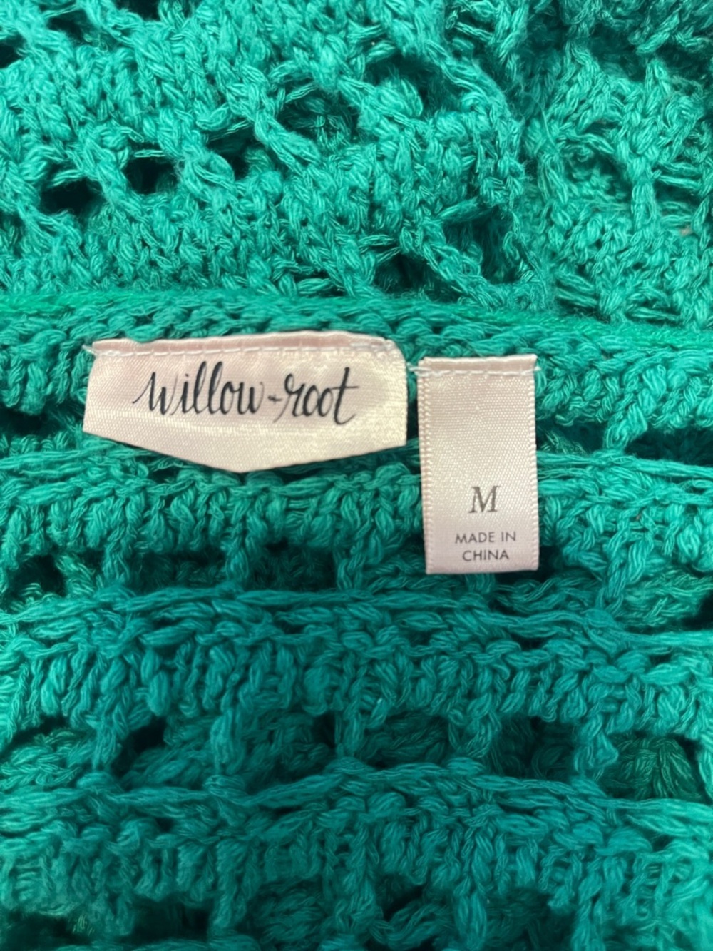 Open-Knit Scoop Neck Sweater in Green - Picture 3 of 3